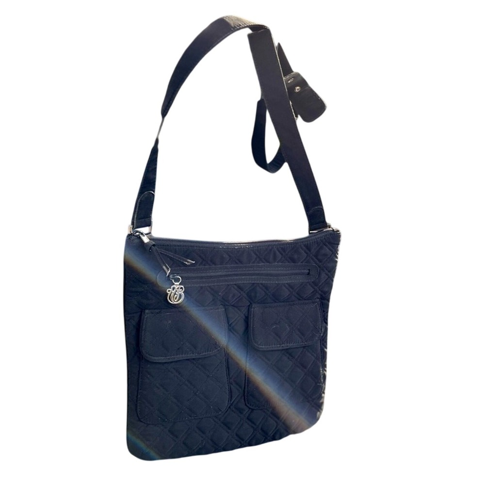 Vera Bradley black quilted crossbody bag, basic casual everyday purse